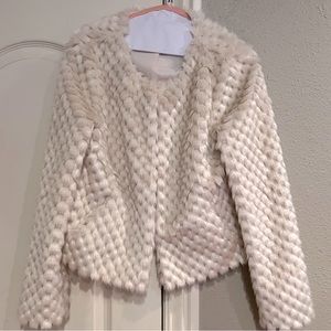 NWOT White House Black Market furry blazer M